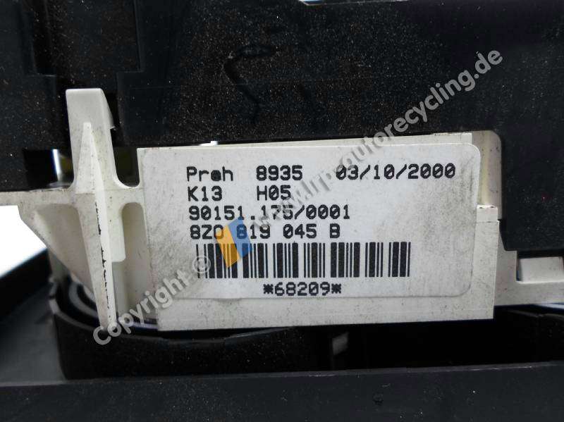 Heizungsregulierung 8Z0819045B Audi A2 BJ: 2000